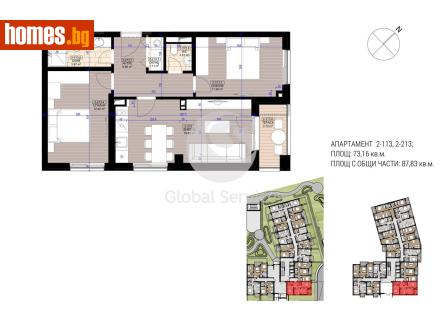 Тристаен, 87m² - Апартамент за продажба - 118245015