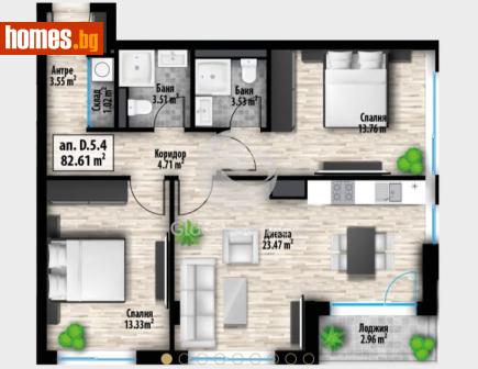Тристаен, 97m² - Апартамент за продажба - 118245283