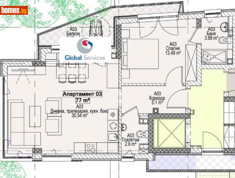 Двустаен, 90m² -  Драгалевци, София - Апартамент за продажба - Глобъл Сървисиз ООД - 118245672