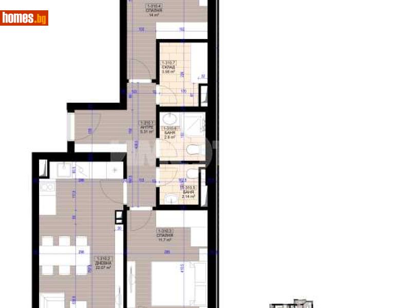 Тристаен, 101m² - Жк. Полигона, София - Апартамент за продажба - ИМОТЕКА АД - 118264795