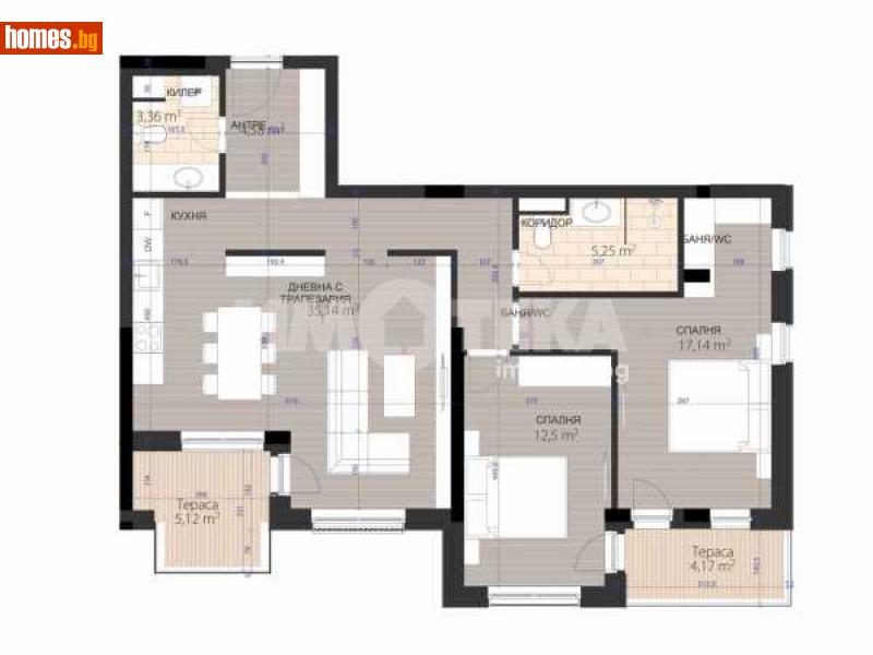 Двустаен, 124m² - Жк. Изгрев, София - Апартамент за продажба - ИМОТЕКА АД - 118264801