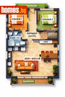 Тристаен, 97m² - Апартамент за продажба - 118267320