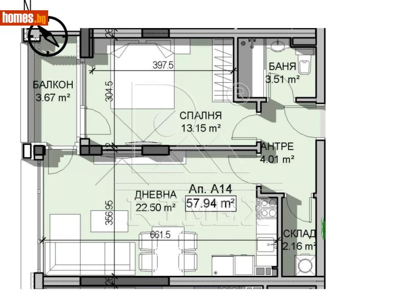 Двустаен, 68m² - Кв. Малинова Долина, София - Апартамент за продажба - Римекс Имоти - 118278223