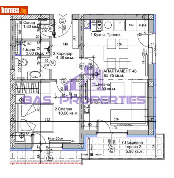 Двустаен, 75m² - Жк. Люлин 5, София - Апартамент за продажба - BasProperties - 118278965