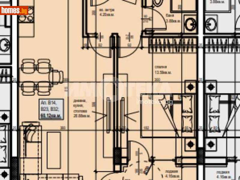 Двустаен, 73m² - Жк. Христо Смирненски, Пловдив - Апартамент за продажба - ИМОТЕКА АД - 118280938