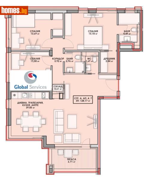 Четиристаен, 151m² - Кв. Бояна, София - Апартамент за продажба - Глобъл Сървисиз ООД - 118307768