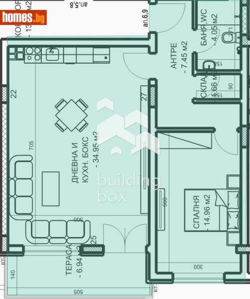 Двустаен, 89m² - Жк. Младежки хълм, Пловдив - Апартамент за продажба - Билдинг Бокс - 118314129