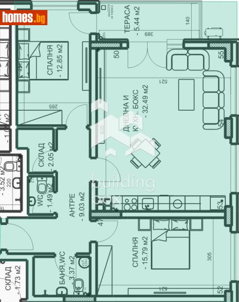 Тристаен, 109m² - Жк. Младежки хълм, Пловдив - Апартамент за продажба - Билдинг Бокс - 118314138