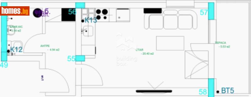 Едностаен, 52m² - Жк. Младежки хълм, Пловдив - Апартамент за продажба - Билдинг Бокс - 118314142