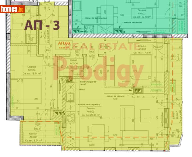 Тристаен, 108m² - Жк. Овча Купел, София - Апартамент за продажба - Продиджи - 118349471