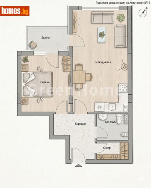 Двустаен, 66m² -  Кайсиева Градина, Варна - Апартамент за продажба - Green Home - 118376081
