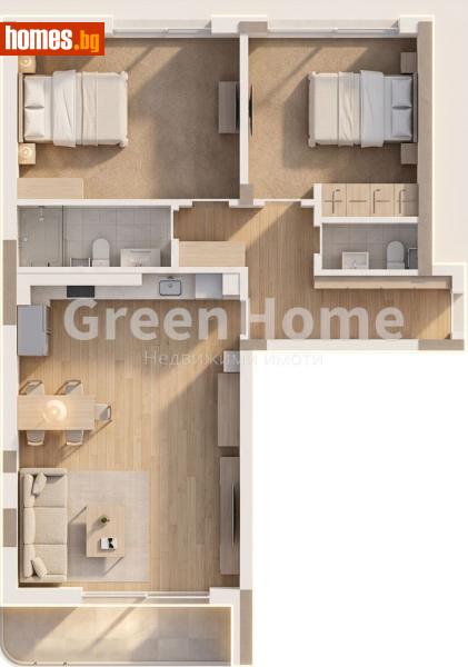 Тристаен, 111m² -  Кайсиева Градина, Варна - Апартамент за продажба - Green Home - 118376087