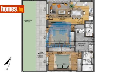 Тристаен, 93m² - Апартамент за продажба - 118377416