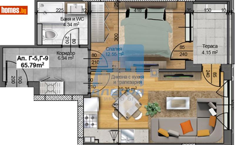 Двустаен, 66m² - Жк. Христо Смирненски, Пловдив - Апартамент за продажба - Alegra ImmoBG - 118377471