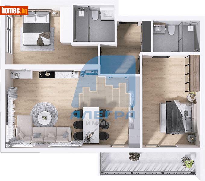 Тристаен, 102m² - Жк. Христо Смирненски, Пловдив - Апартамент за продажба - Alegra ImmoBG - 118377618