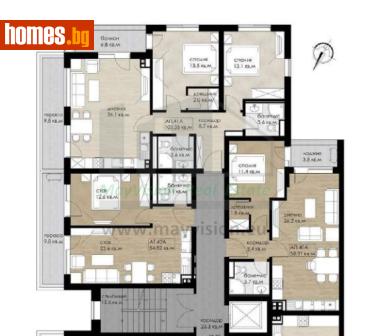 Тристаен, 122m² - Апартамент за продажба - 118412256