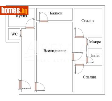Тристаен, 91m² - Апартамент за продажба - 118413034
