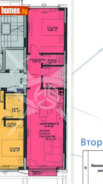 Двустаен, 74m² -  Център, София - Апартамент за продажба - ЕКС НВД - 118421154