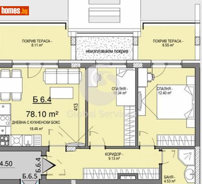 Тристаен, 91m² -  Студентски Град, София - Апартамент за продажба - Глобъл Сървисиз ООД - 118462217