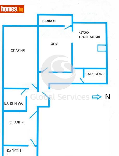 Тристаен, 101m² - Жк. Младост 3, София - Апартамент за продажба - Глобъл Сървисиз ООД - 118462512