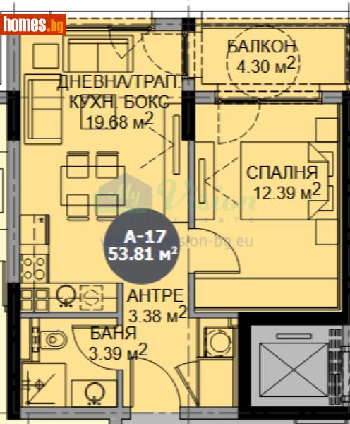 Двустаен, 62m² - Жк. Дружба 1, София - Апартамент за продажба - Myvision Real Estate - 118494315