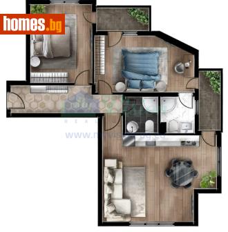 Тристаен, 112m² - Апартамент за продажба - 118494423