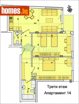 Тристаен, 109m² - Апартамент за продажба - 118519668