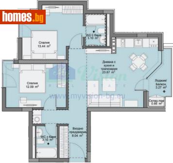 Двустаен, 105m² - Апартамент за продажба - 118519695