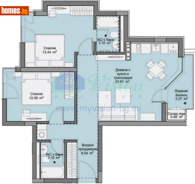 Двустаен, 105m² - Жк. Дружба 2, София - Апартамент за продажба - Myvision Real Estate - 118519695
