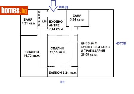 Тристаен, 114m² - Апартамент за продажба - 118527286