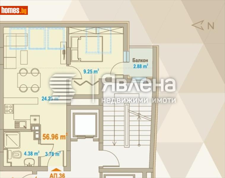 Двустаен, 78m² - Жк. Зона Б5, София - Апартамент за продажба - ЯВЛЕНА - 118552831