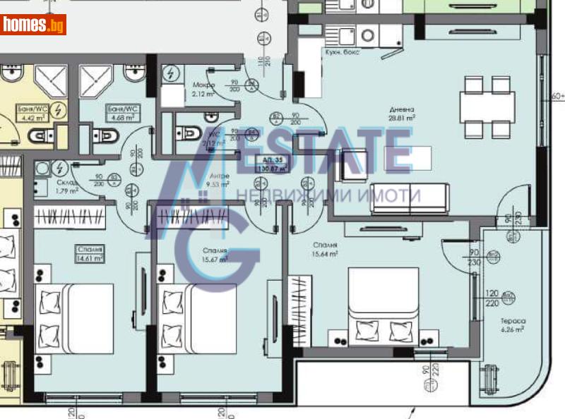 Тристаен, 144m² - Жк. Славейков, Бургас - Апартамент за продажба - ЕМ ДЖИ ЕСТЕЙТ - 118559514