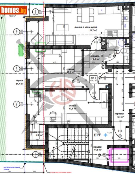 Тристаен, 132m² - Жк. Банишора, София - Апартамент за продажба - ЕКС НВД - 118577416