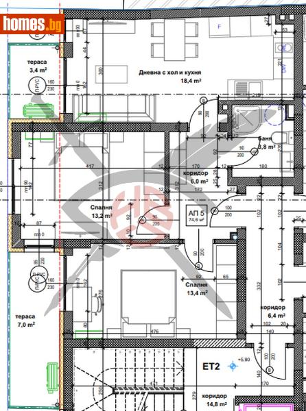 Тристаен, 91m² - Жк. Банишора, София - Апартамент за продажба - ЕКС НВД - 118577438