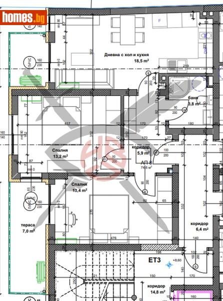Тристаен, 91m² - Жк. Банишора, София - Апартамент за продажба - ЕКС НВД - 118577439