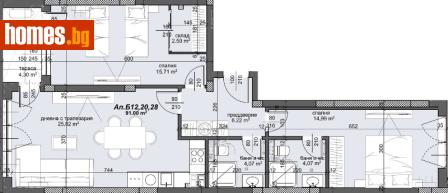 Тристаен, 108m² - Апартамент за продажба - 118612115