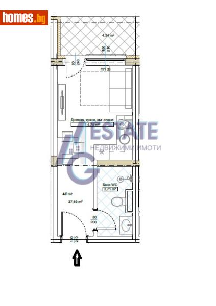 Едностаен, 36m² - Гр.Китен, Бургас - Апартамент за продажба - ЕМ ДЖИ ЕСТЕЙТ - 118613069