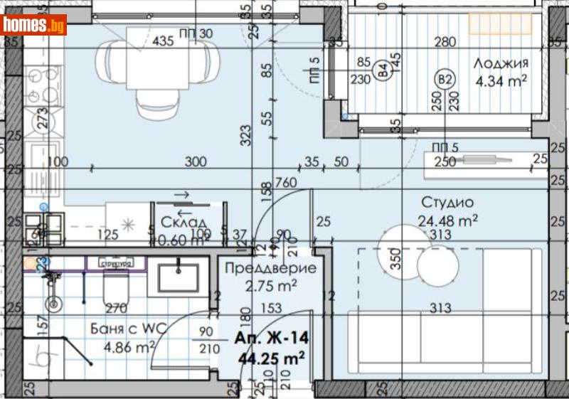 Едностаен, 48m² - Кв. Остромила, Пловдив - Апартамент за продажба - Deluxe Homes - 118639121