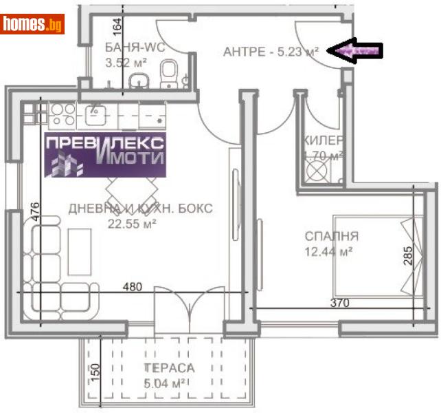 Двустаен, 74m² - Кв. Прослав, Пловдив - Апартамент за продажба - Превилекс имоти ЕООД - 118639987