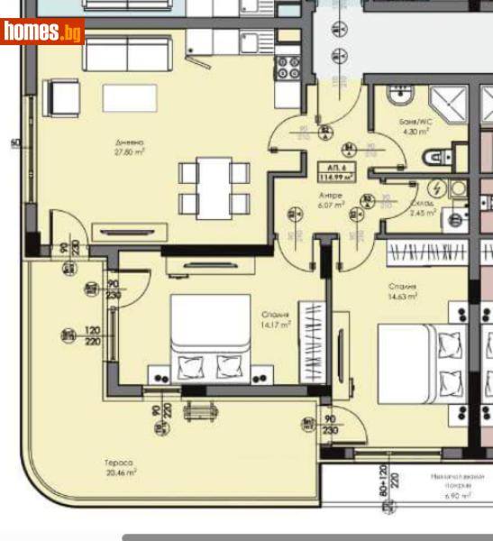 Тристаен, 127m² - Жк. Славейков, Бургас - Апартамент за продажба - ЕМ ДЖИ ЕСТЕЙТ - 118640582