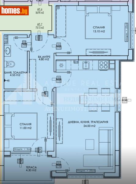 Тристаен, 81m² - Жк. Христо Смирненски, Пловдив - Апартамент за продажба - Avenue Real Estate - 118705320