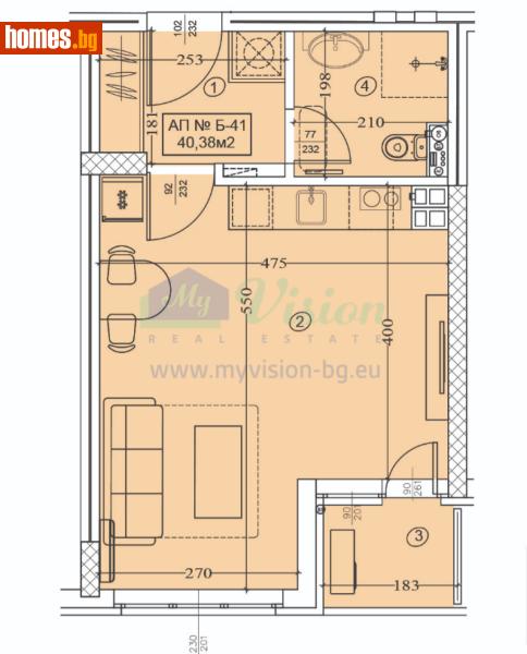 Едностаен, 48m² - Жк. Полигона, София - Апартамент за продажба - Myvision Real Estate - 118705328