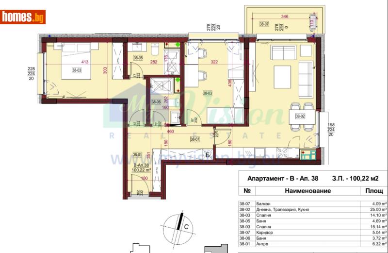 Тристаен, 120m² - Жк. Сухата Река, София - Апартамент за продажба - Myvision Real Estate - 118705331