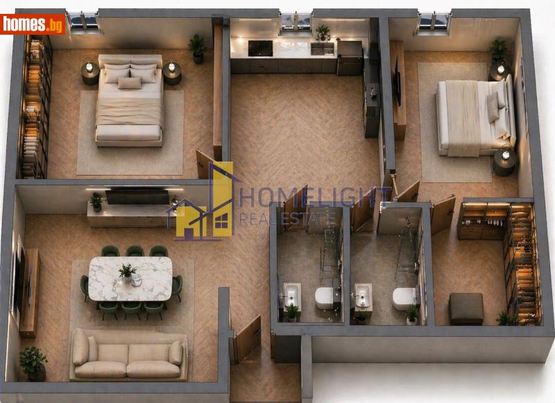 Двустаен, 120m² - Жк. Славия, София - Апартамент за продажба - ХОУМ ЛАЙТ  - 118717910