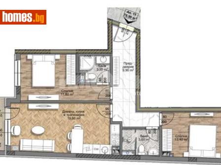 Тристаен, 93m² - Апартамент за продажба - 118719408