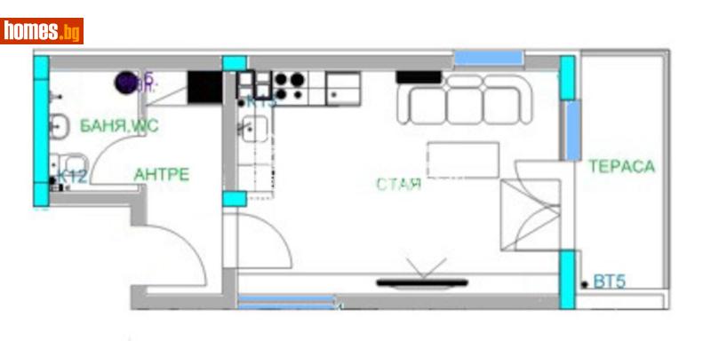 Едностаен, 53m² - Жк. Младежки хълм, Пловдив - Апартамент за продажба - КОНДОР НЕДВИЖИМИ ИМОТИ - 118763594