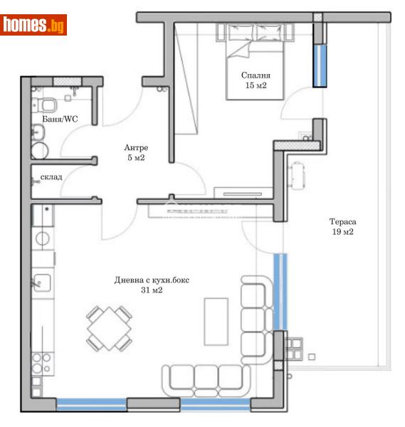 Двустаен, 97m² - Жк. Младежки хълм, Пловдив - Апартамент за продажба - КОНДОР НЕДВИЖИМИ ИМОТИ - 118763598