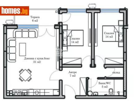 Тристаен, 104m² - Апартамент за продажба - 118763688