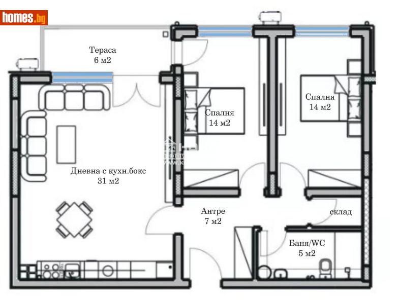 Тристаен, 104m² - Жк. Младежки хълм, Пловдив - Апартамент за продажба - КОНДОР НЕДВИЖИМИ ИМОТИ - 118763688