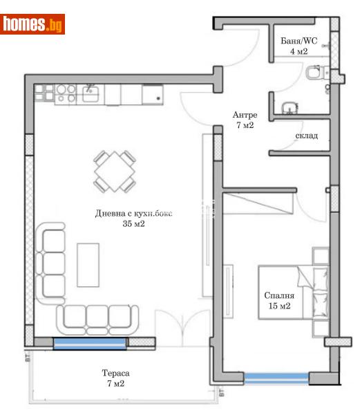 Двустаен, 90m² - Жк. Младежки хълм, Пловдив - Апартамент за продажба - КОНДОР НЕДВИЖИМИ ИМОТИ - 118763702